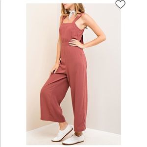Entro Cutout Back Jumpsuit in Mauve